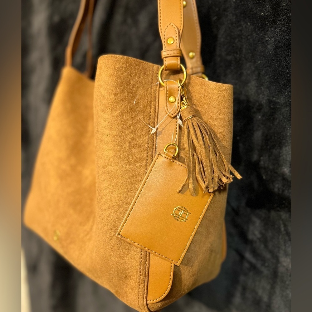 🤎🤎House of Harlow 1960 stunning Brown Faux Suede large Luxe Tote🤎🤎NWT - Picture 10 of 14